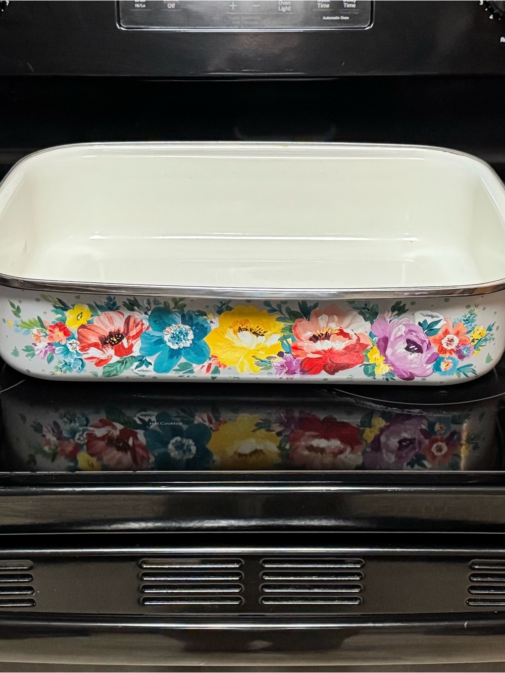 Pioneer Woman Grey Floral Coated Baking Dish - White /Multicolor Flowers